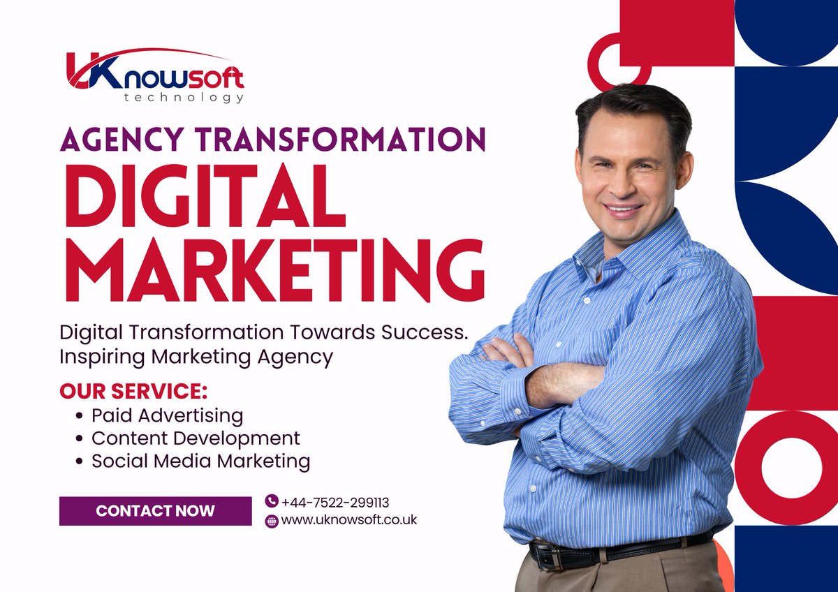 UknowSoft247's tweet photo. Transform Your Business with Professional Digital Marketing Services

Contact Info:
📞 Phone: +44 7522 299113
📧 Email: info@uknowsoft.co.uk
🌐 Website: https://t.co/CtlEKFFXkr

#DigitalMarketing #MarketingAgency #SocialMediaMarketing #PaidAdvertising #ContentMarketing #SEO https://t.co/C6zPhniIBe