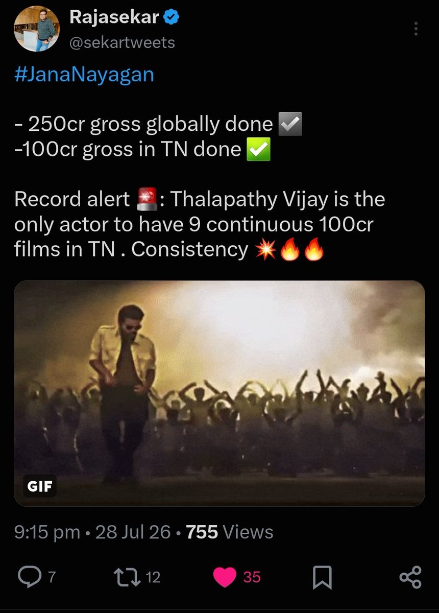 dinork97084's tweet photo. @filmy_view A certificate 
2 months before hd print leak
6month delay 
Remake movie 
No, holiday, festival release 
1.5cr already watched
No big promotion 
Overseas Hollywood movies release 
(#Odyssey)
Negative reviews 

But still
Bms interest 1.42m🥵
Presale 1.2m🥵
Bms 3.4m🥵

Thalapathy 🔥 https://t.co/lwO0GBy13o
