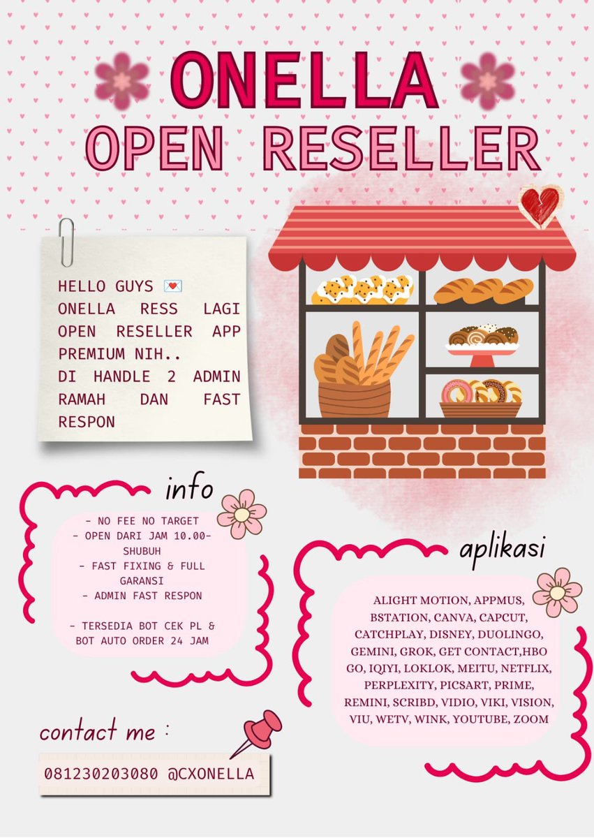 cxonella's tweet photo. @biulce akuw. . . lagi cari fh appz prem yang murah tapi bisa order kapan aja? 
siniyy join ke onella ress <𝟑 .ᐟ

𑣲⋆ open sampai tengah malam
𑣲⋆ ada bot auto order 24/7, jadi kamu bisa proses kapan aja tanpa ribet 😋☝🏻
𑣲⋆ harga super murce 🤏🏻🎀

🎁 FREE VIU buat semua yang join https://t.co/I2jEwhKEQ1