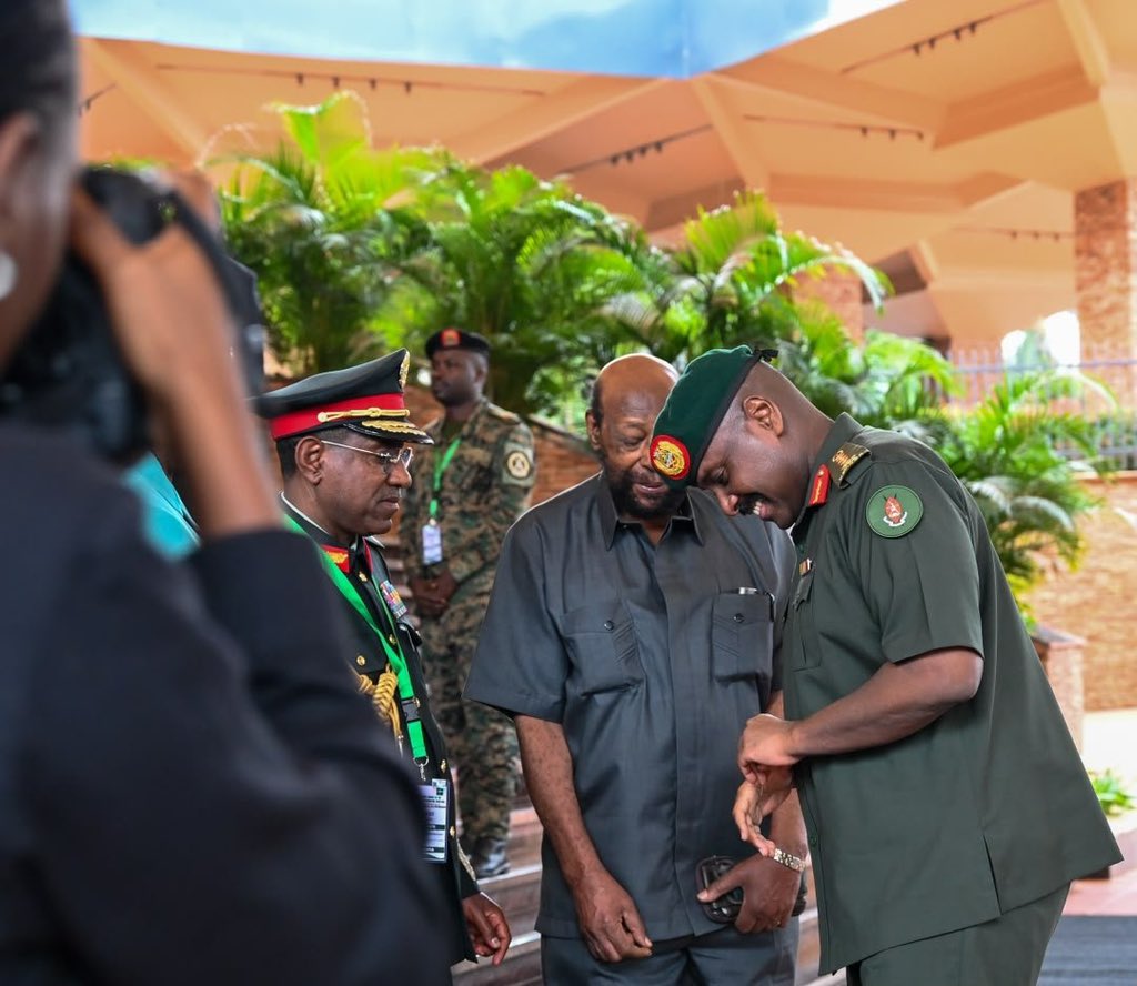 HonAnkunda's tweet photo. SPA/SO, CDF Gen. @mkainerugaba is attending the 2nd Extraordinary Summit of Troop Contributing Countries (TCCs) to AUSSOM, alongside regional leaders and security officials, to strengthen cooperation for peace and stability in Somalia. https://t.co/g2bLzXooFz