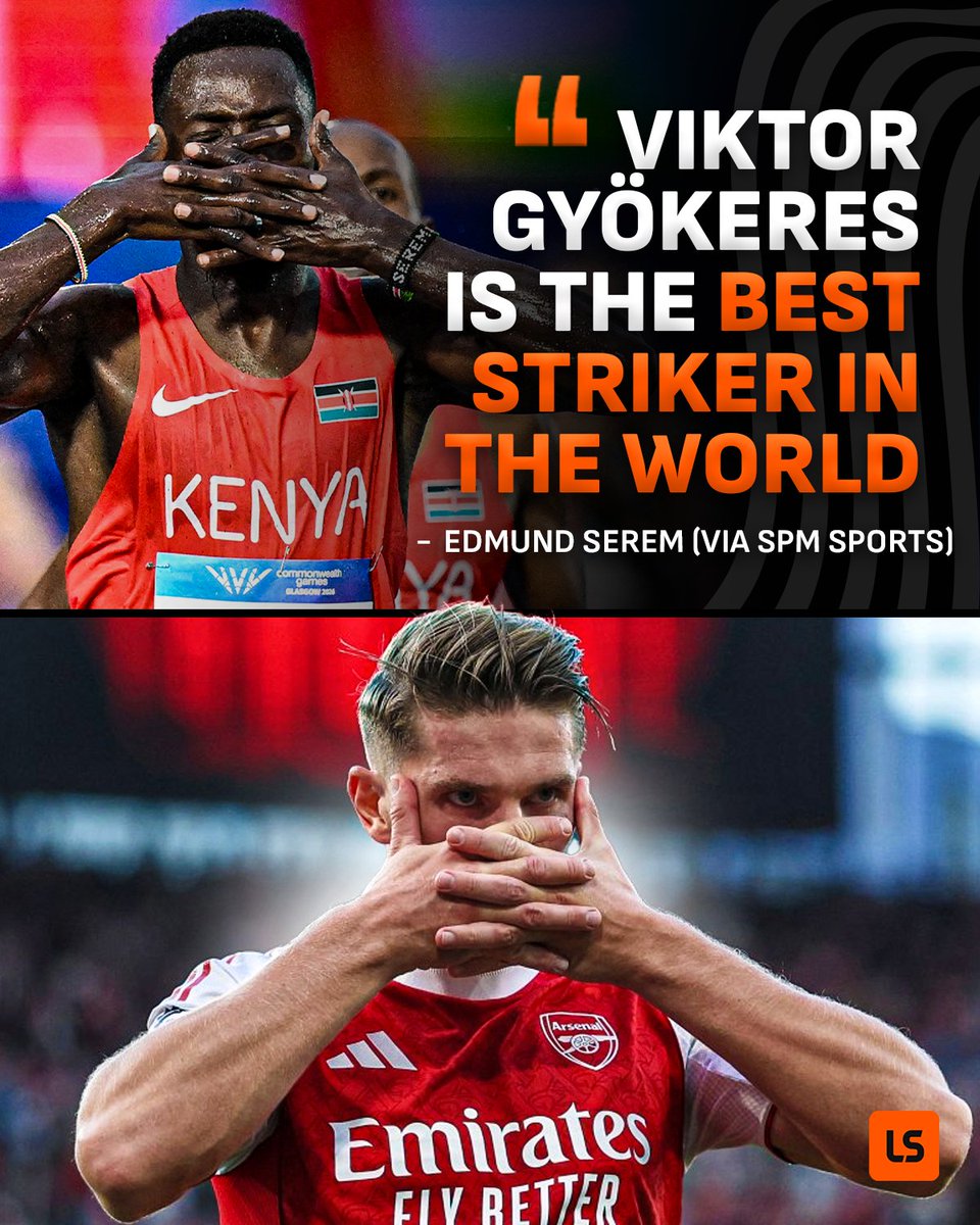 livescore's tweet photo. Arsenal fan and Kenyan athlete Edmund Serem picked up gold at the Commonwealth Games, then celebrated with Viktor Gyökeres’ trademark mask celebration… and explained exactly why 😅🔴 https://t.co/VReP0zEXsY