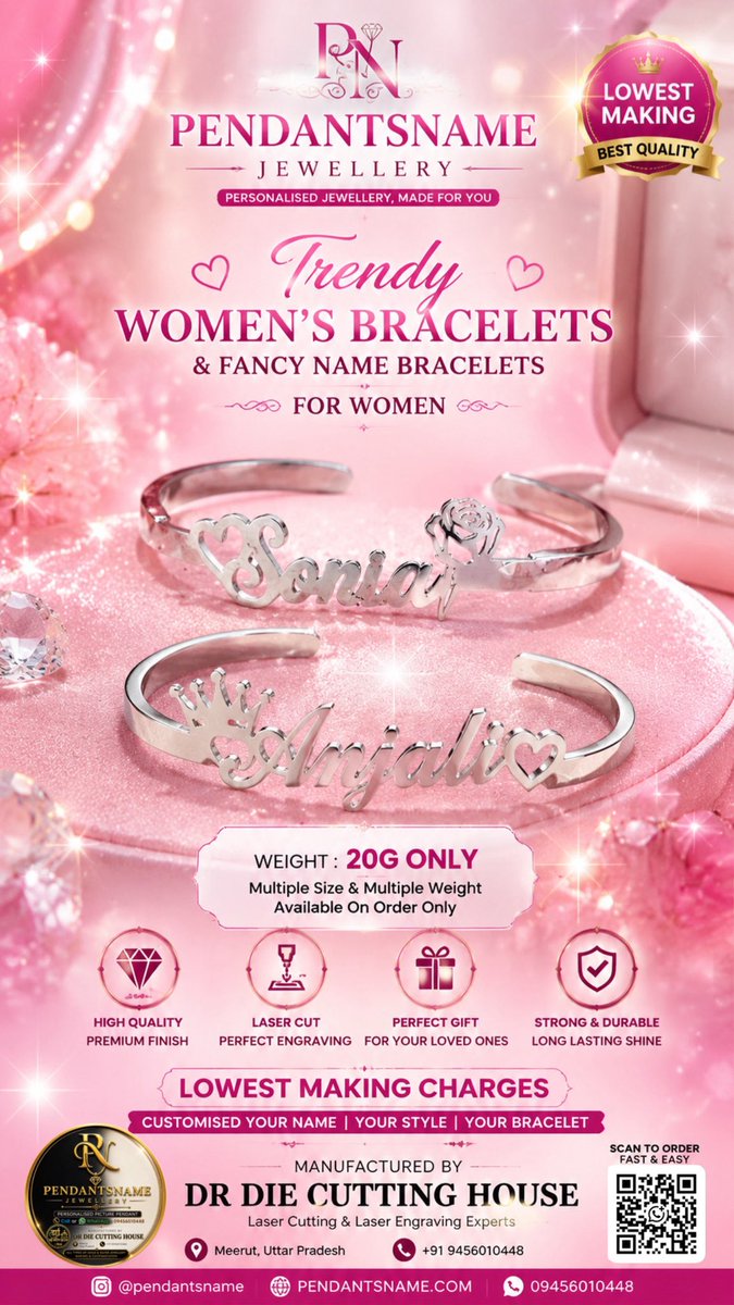 pendantsname's tweet photo. Trendy WOMEN'S BRACELETS
&amp; FANCY NAME BRACELETS FOR WOMEN. 

PENDANSNAME JEWELLERY 
PERSONALISED JEWELLERY 
(Call or WhatsApp : 09456010448)

•Follow Us On Instagram
https://t.co/oDPnO5BICx

•Mail Us
Pendantsname@gmail.com

#bracelets #jewelry #bracelet #handmade #PENDANTSNAM https://t.co/hTPxxNR2rX