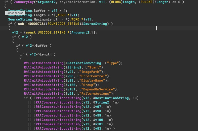 bytecodevm's tweet photo. A reverse-engineering walkthrough of SakDriver, a Windows kernel-mode rootkit first mistaken for a Cobalt Strike Beacon. It patches ETW, hides processes via DKOM, masquerades as a minifilter and a fake Microsoft service, and — most notably — receives C2 commands through the Windows registry. Includes the full recovered command table, IOCs and a matching YARA figure.
https://t.co/xFvESOTSGY

#CobaltStrike #DKOM #EDREvasion #ETW #ETWBypass #IDAPro #KernelCallbacks #KernelDriver #KernelDriverReverseEngineering #MalwareAnalysis #MinifilterDriver #Rootkit #SakDriver #WFP #WindowsFilteringPlatform #WindowsInternals #WindowsKernel #WindowsMalware