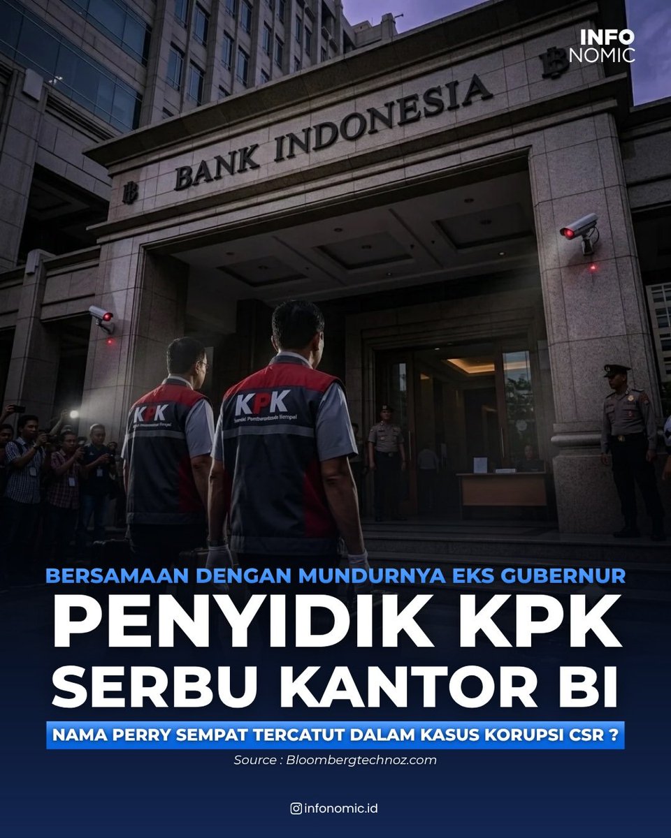 Infonomic_id's tweet photo. HANYA MENGUNDURKAN DIRI ATAU MELARIKAN DIRI DARI KASUS CSR BI?

Perry Warjiyo mendadak mundur memicu spekulasi publik usai ruang kerjanya sempat digeledah KPK terkait dugaan korupsi dana CSR BI &amp; OJK. https://t.co/xoW0VW8ibF