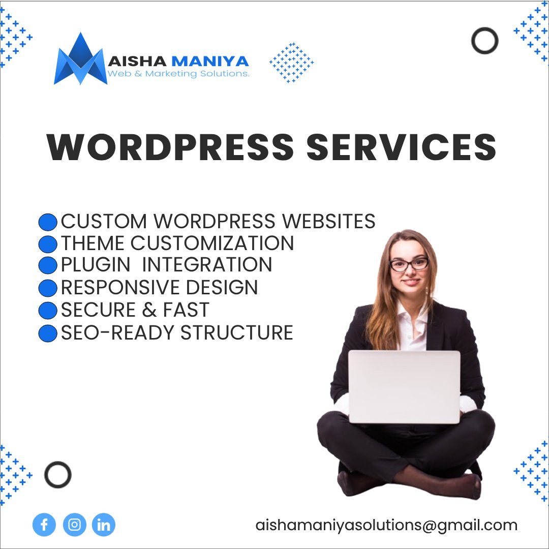 amsolutionspk's tweet photo. Take your website to the next level with powerful WordPress solutions 💻✨

we design and develop custom WordPress websites that are fast, secure, responsive, and built to rank on search engines. 

#aishamaniya #wordpress #development #website #custom #responsive #design #seo https://t.co/qur9wUD1sJ
