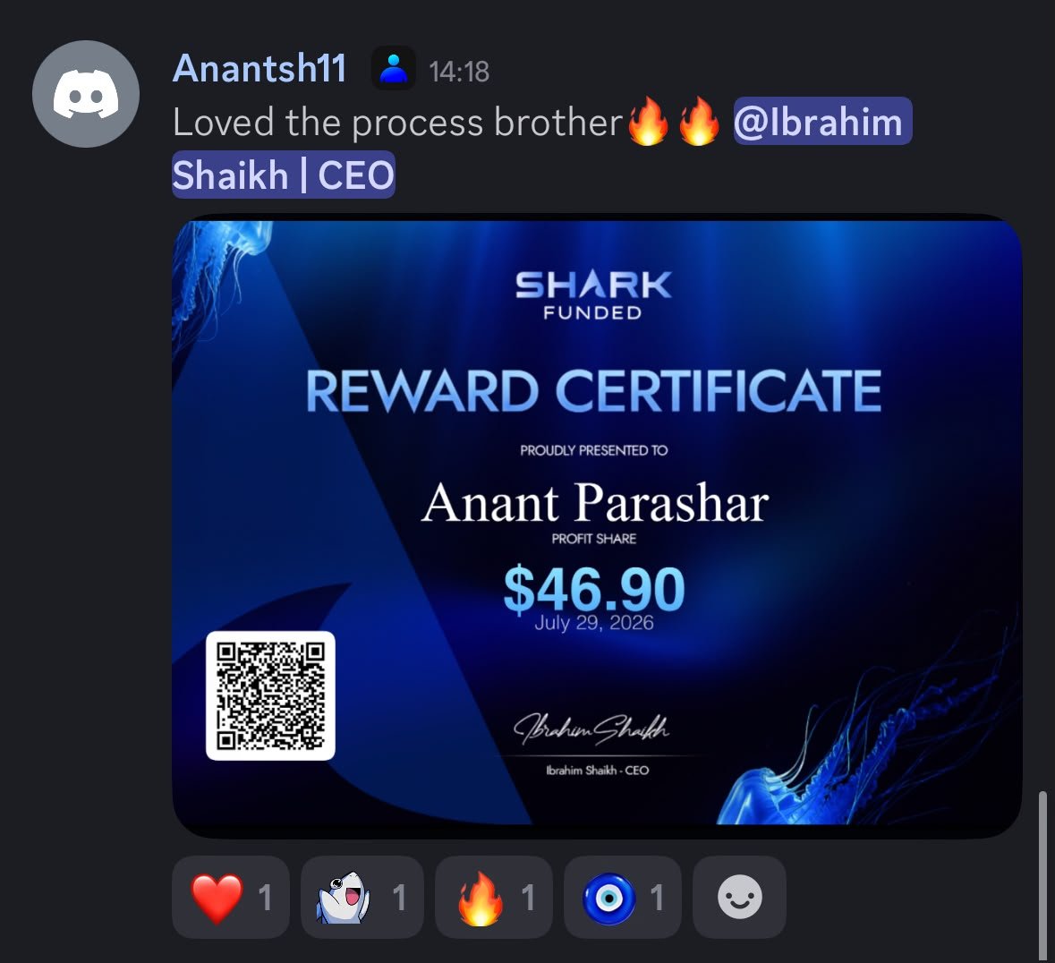 SharkFundedfirm's tweet photo. Congratulations Anant, on your payout! 💙

Seeing traders withdraw profits is what matters most.

Your payout could be next.

Use code SHARK40 and get 40% OFF.

When are you joining SharkFunded? 🦈 https://t.co/Deguo3o8qR