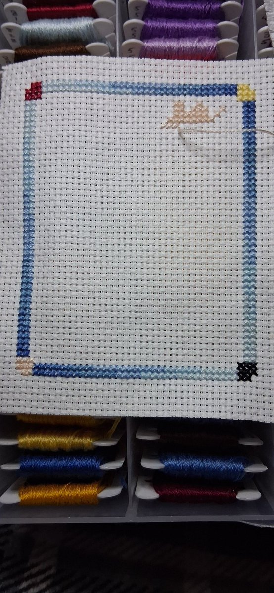 AngelFire86253's tweet photo. Finally got to #CrossStitch tonight! 😄🎉😄🎉 So this is my progress from tonight and the previous times I was able to work on #HeartInHands #PrayerCloth. 

The colors of the #Hearts in the border are based on the chorus to  #JesusLovesTheLittleChildren. 

#Christian #Faith #Pray https://t.co/66fAtgPihr