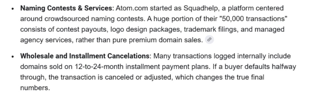 domainables's tweet photo. RE: so-called "domaining experts" who keep claiming Atom has 1% sell-through rate.
A) Atom is a frank, open, unhidden scam.
B) Atom does not sell ONE in SIX HUNDRED domains.
You RARELY see 10 sales daily.
That's not 1% STR, more like .015% in a good year. #outbound! https://t.co/gtBi7S9TUy