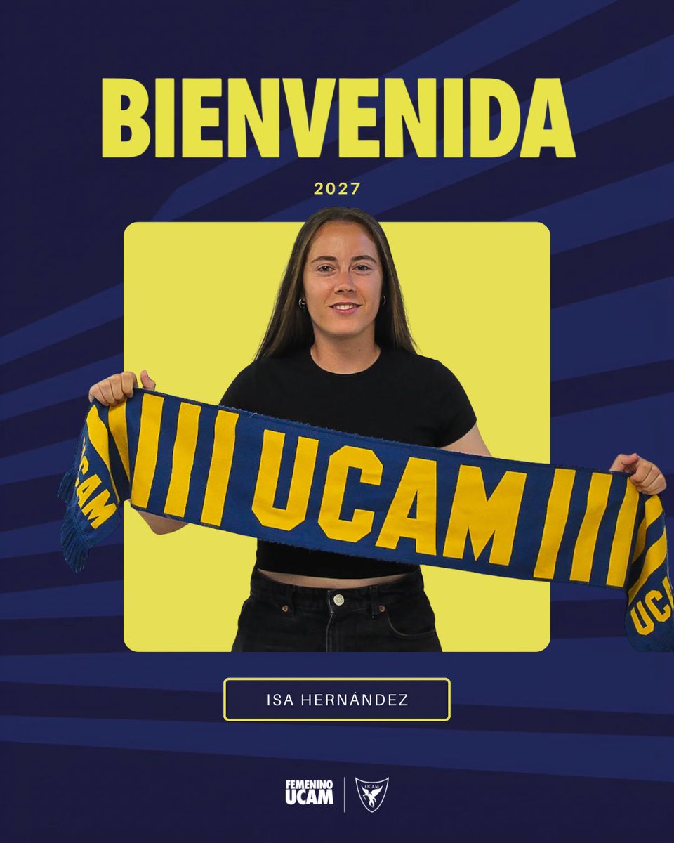 ucamcf_academy's tweet photo. ✍🏼 𝐎𝐅𝐈𝐂𝐈𝐀𝐋 | Isa Hernández, experiencia y jerarquía para la zaga universitaria.

La defensa murciana llega tras su paso por el SMX Athletic Club en Tercera Federación.

📰 https://t.co/a8ojxAMhDg

#BienvenidaIsaHernández | #UCAMFemenino https://t.co/58dCVG1BtZ