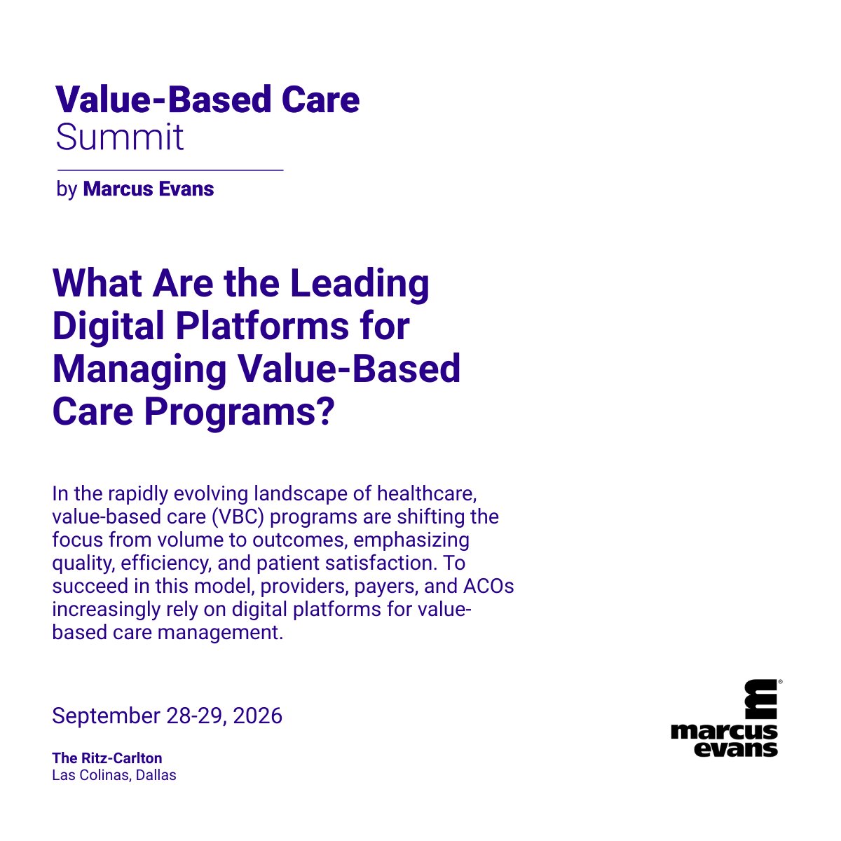 marcusevans's tweet photo. Technology is the backbone of value-based care.

Find out at the Value-Based Care Summit, where top minds in healthcare come together to share insights, strategies, and solutions.

Reach out to Leyana Daccache at leyanad@marcusevanscy.com or visit https://t.co/dISjisPaZt https://t.co/brvloalPDM