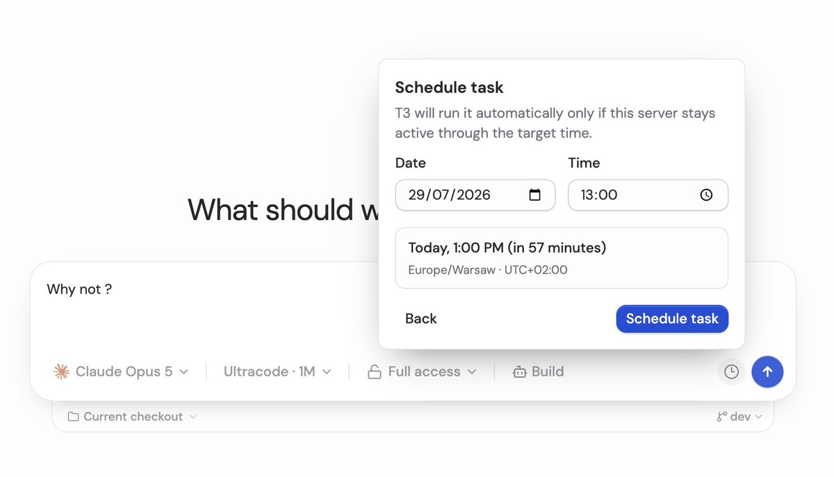 andrei_karabach's tweet photo. @jullerino is AI working while u sleep ? This one of my t3 code improvements. 
I schedule tasks before bed, even if I sleep for 6-7 hours, I can get two runs done - and when I wake up at 8:30, I still have 2–3 hours before my session limits reset at 10 https://t.co/rx7VAJQhCQ