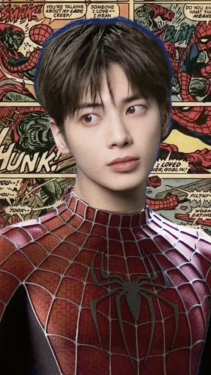 weIIneverchange's tweet photo. take me back to the trend of editing taehyun as spiderman before ai was a thing https://t.co/jdSAmc96vw