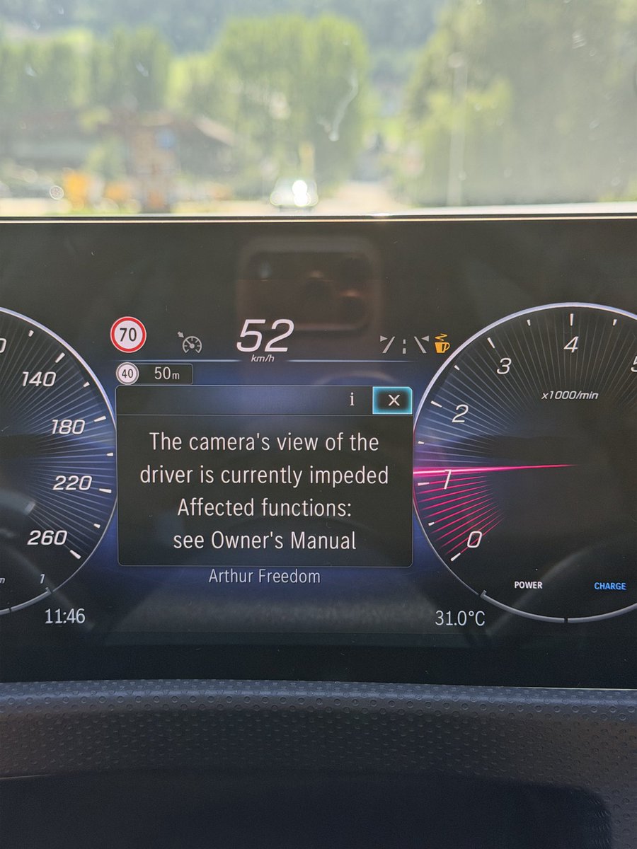 GeorgyOset's tweet photo. Your new Mercedes is spying on you and it is worse that you could imagine.

Congratulations on buying a brand-new Mercedes. What you see in this photo is an infrared camera constantly watching your face to determine what you’re doing while driving.

Mercedes says it doesn’t store any images. Conveniently, there’s no practical way for you to verify that. And since the car receives over-the-air software updates, the camera’s behavior could be changed at any time without you replacing a single piece of hardware.

If those recordings ever become available, they could easily end up being used against you after an accident.

And here’s the best part: you can’t opt out. You can’t remove this feature when ordering the car. You pay a premium price, and Mercedes decides that an always-watching camera pointed at your face is simply part of the package.

Welcome to the future of “luxury.”