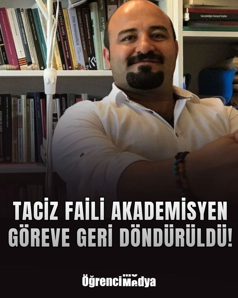 Ogrencimdy4's tweet photo. Taciz Faili Akademisyen Göreve Geri Döndürüldü!

Çanakkale Onsekiz Mart Üniversitesinde öğrencisini taciz ettiği için görevden uzaklaştırılan öğretim görevlisi Olkan Senemoğlu, mahkemenin yürütmeyi durdurma kararıyla görevine geri döndürüldü.
 
Faile daha önce 2018 ve 2019 yıllarında da 38 öğrencinin taciz şikayetiyle yaptığı başvurular sebebiyle üç kez görevden uzaklaştırma cezası verilmiş, her seferinde görevine iade edilmişti.