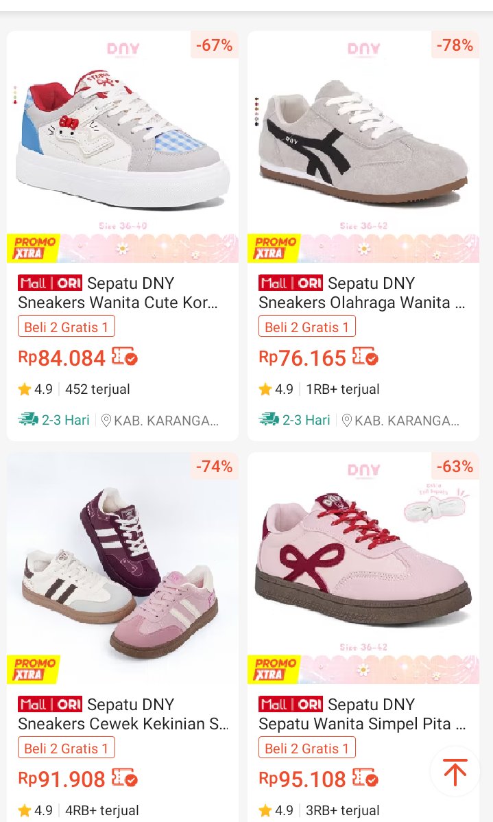 littlemeezsiw's tweet photo. MAAF YA TAPI AKU HARUS SPILL 😭

Baru nemu sneakers yang modelnya cakep-cakep... eh harganya masih di bawah 100 ribu semua👀🤫 https://t.co/fWUhaK6wDf