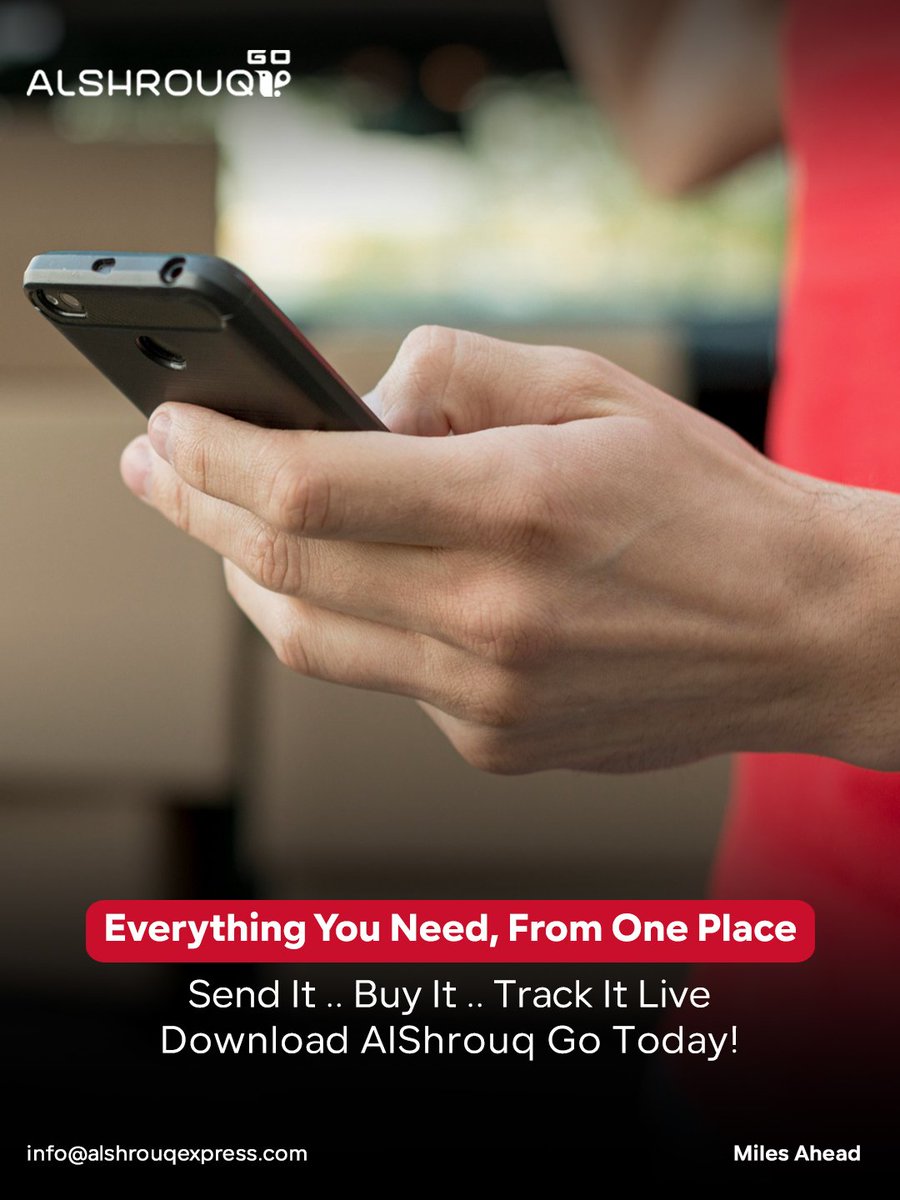 AlshrouqE's tweet photo. Explore AlShrouq Go, One App to : 

✔️Send anything
✔️Buy anything
✔️Track every order live 

Download AlShrouq Go today and make every request easier.

#AlShrouqGo #AlShrouqExpress #FastDelivery #OnDemandDeliveryKSA https://t.co/eAPtETA9qL