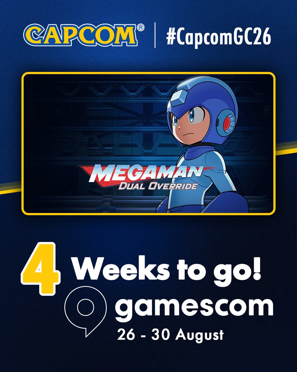 CapcomEurope's tweet photo. There are just 4 weeks to go until gamescom 2026 kicks off in Cologne! It's going to be mega, man! 💙

Meanwhile, behind the scenes preparations for the #CapcomGC26 stand are in full swing. https://t.co/ziCAGaYYd8