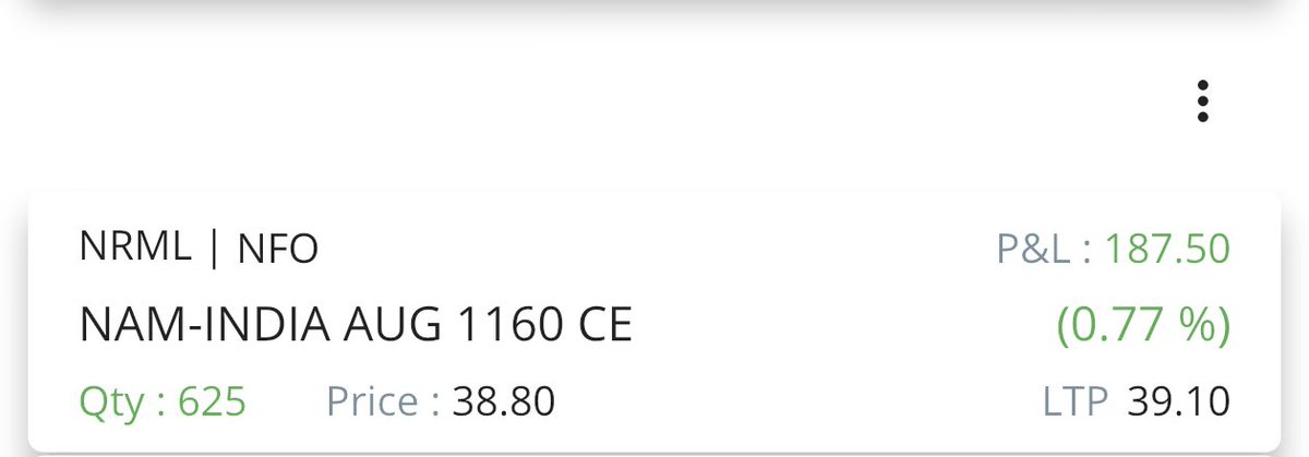 TraderVijayan's tweet photo. #gapup over night position taken in #Nam_india stock
Predicting 76.92% is right based on my back testing https://t.co/DvNMRMwom4