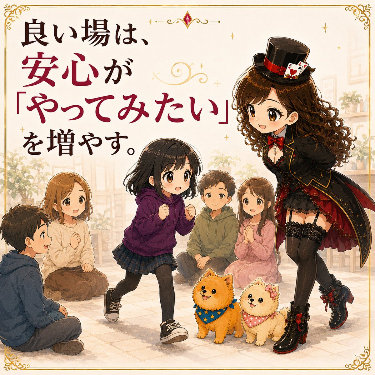 derienta0402's tweet photo. 何かに挑戦する時って、「もっと頑張って。」と言われるより、「やってみようかな。」そう思える方が、一歩を踏み出しやすい気がします。

そのためには、安心できることって、すごく大切なんですよね。安心できる場では、挑戦って特別なことじゃなくて、自然と「やってみよう。」と思えるようになります。

私は、そんな「やってみたい。」が少しずつ増えていく場を、これからも大切につくっていきたいなと思っています