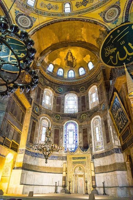 LittleDieselCO's tweet photo. The Hagia Sophia was completed as a Byzantine Christian cathedral in 537 AD and transformed from the Great Church to the Great Mosque.

Its site had earlier churches with the first, called Megale Ekklesia (“Great Church”). The Great Church was built in 360 AD under Constantius II and burned down during riots that broke out after the exile of the popular bishop John Chrysostom In 404 AD
 
After it burned, the name Hagia Sophia (“Holy Wisdom”) was adopted around 415–430 AD for the rebuilt church. Though later in in 532 AD the Hagia Sophia was completely destroyed by fire during the Nika Riots, a massive uprising against Emperor Justinian I 

After the second fire, Justinian I ordered the much larger and more ambitious building that still stands today, completed in 537 AD.

Following the Ottoman conquest of Constantinople in 1453, Sultan Mehmed II then converted it into an imperial mosque, known as Ayasofya.

After the fall of the Ottoman Empire, Sophia Hagia served as a secular museum (Ayasofya Müzesi) from 1935 under Mustafa Kemal Atatürk. Atatürk was the first President of the Republic of Turkey Atatürk and he wanted to break away from the Islamic imperial identity of the Ottomans.

This lasted until 2020, when it was redesignated a mosque again under President Erdoğan. Now officially the Hagia Sophia Grand Mosque (Ayasofya-i Kebir Cami-i Şerifi).

Thats the Story of how the Sophia Hagia went from Great Church to Great Mosque