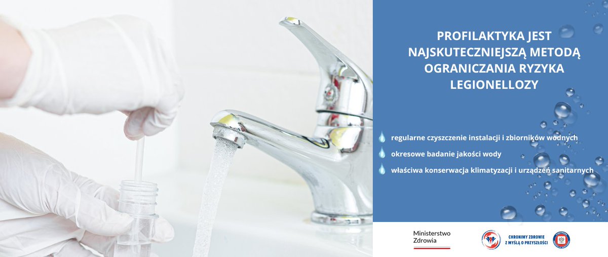 GIS_gov's tweet photo. Legionelloza nie przenosi się z człowieka na człowieka. Do zakażenia najczęściej dochodzi przez wdychanie aerozolu wodnego z bakteriami Legionella. Regularna kontrola i właściwa konserwacja instalacji wodnych pomagają ograniczyć ryzyko zakażenia. Więcej 🔗https://t.co/gsVfxKBYNy https://t.co/oHjK2SVm6t