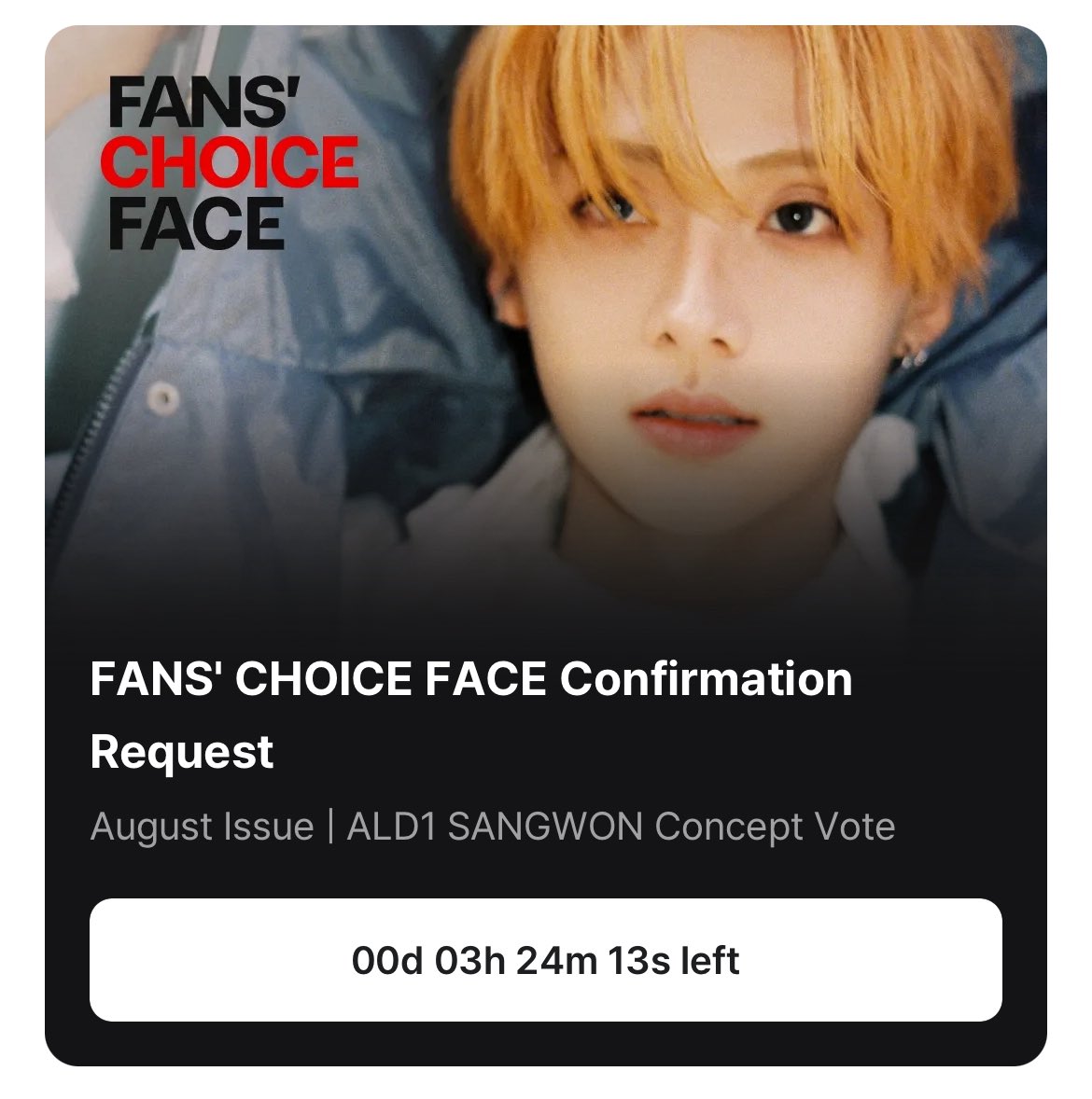sliceof_won's tweet photo. from this show we will get

✅20 minutes sangwon’s pictorial behind the scene
✅16 photos A-cut(?)
✅FCF Magazine ( Photo + Interview )
✅ M pick cards
✅ Sangwon FCF Magz Cover for Agt Issue 

WE WILL GET THIS MANY CONTENT FROM ONE SHOW, cant wait!!! https://t.co/ehsYWonoKO
