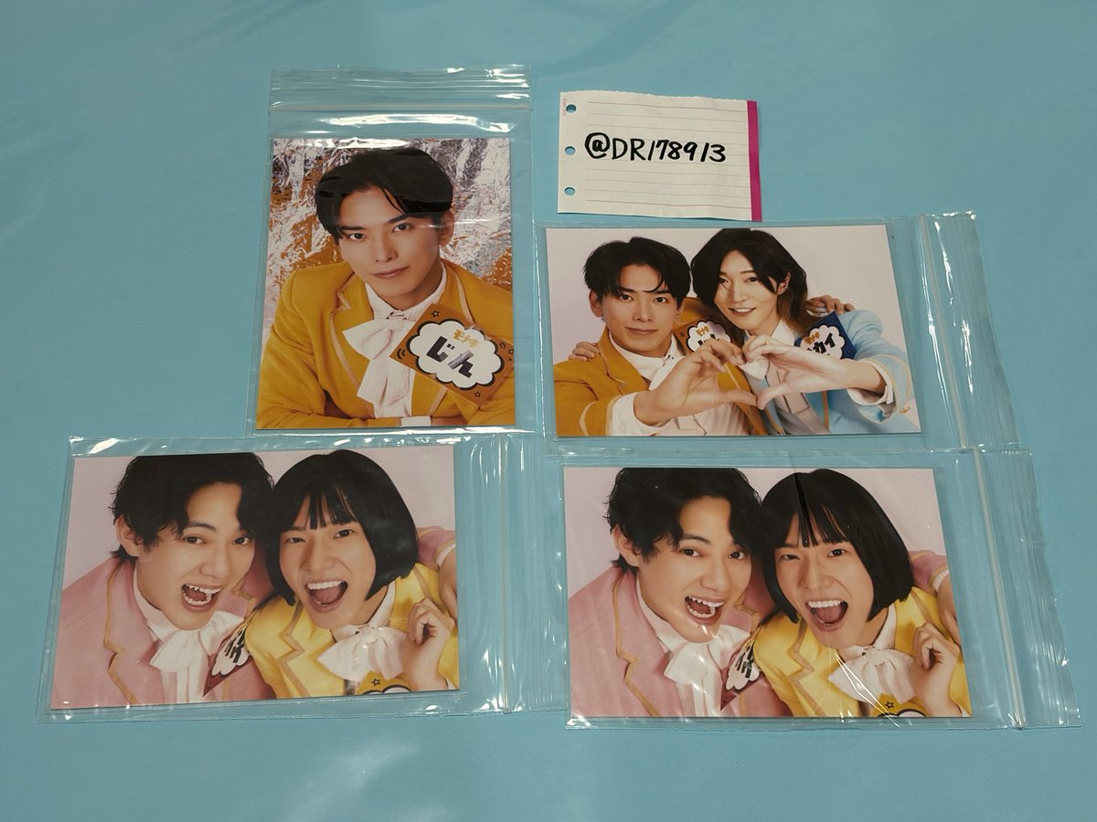 DR178913's tweet photo. 【交換】
モナキ メンズユニット 特典 ブロマイド

譲)
🧡じんソロ
🧡💙じんサカイJr.ペア
🩷💛ケンケンおヨネペア×2

求)
💙サカイJr.ソロ

大阪市内 または
8/2 8/18 9/23
会場にて手渡し可能な方
お気軽にDMお願いします https://t.co/UOjJskdXks