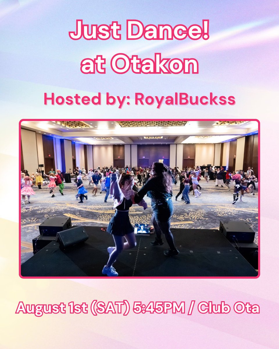 RoyalBuckss's tweet photo. Otakon this weekend…?!?!?!

Quick reminder of all the appearances I have lined up ☺️

FRIDAY 5:00PM - Just Dance 2026 Tournament JUDGE!!!! If you still haven’t registered yet here’s the reminder 👀

SATURDAY 5:45PM - Just Dance Panel!!!! And it’s a special J-pop songs edition!!! https://t.co/ei9Xijhrkp