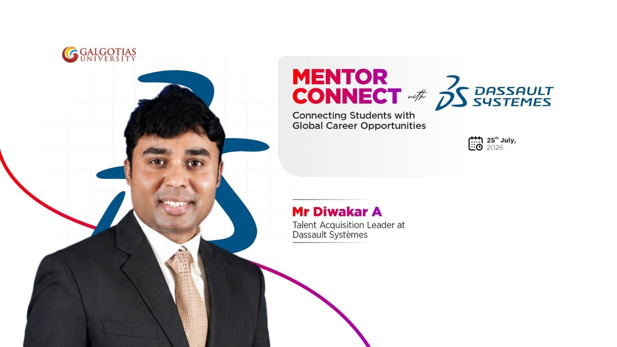 GalgotiasGU's tweet photo. As part of the ongoing Mentor Connect Session series at Galgotias University, Mr. Diwakar A, Talent Acquisition Leader at Dassault Systèmes, engaged with students in an insightful and enriching interaction.

#Galgotias #Galgotia #galgotiasuniversity #galgotiauniversity #GalgotiasUniversity #MentorConnect #DassaultSystemes #CareerGuidance #SkillDevelopment #IndustryConnect #CareerReadiness #FutureReady