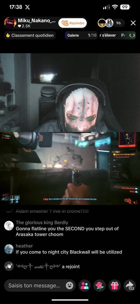 romeo_destroy's tweet photo. I went on TikTok, there's Adam Smasher streaming Cyberpunk 2077. https://t.co/Fk2mMoVWcn