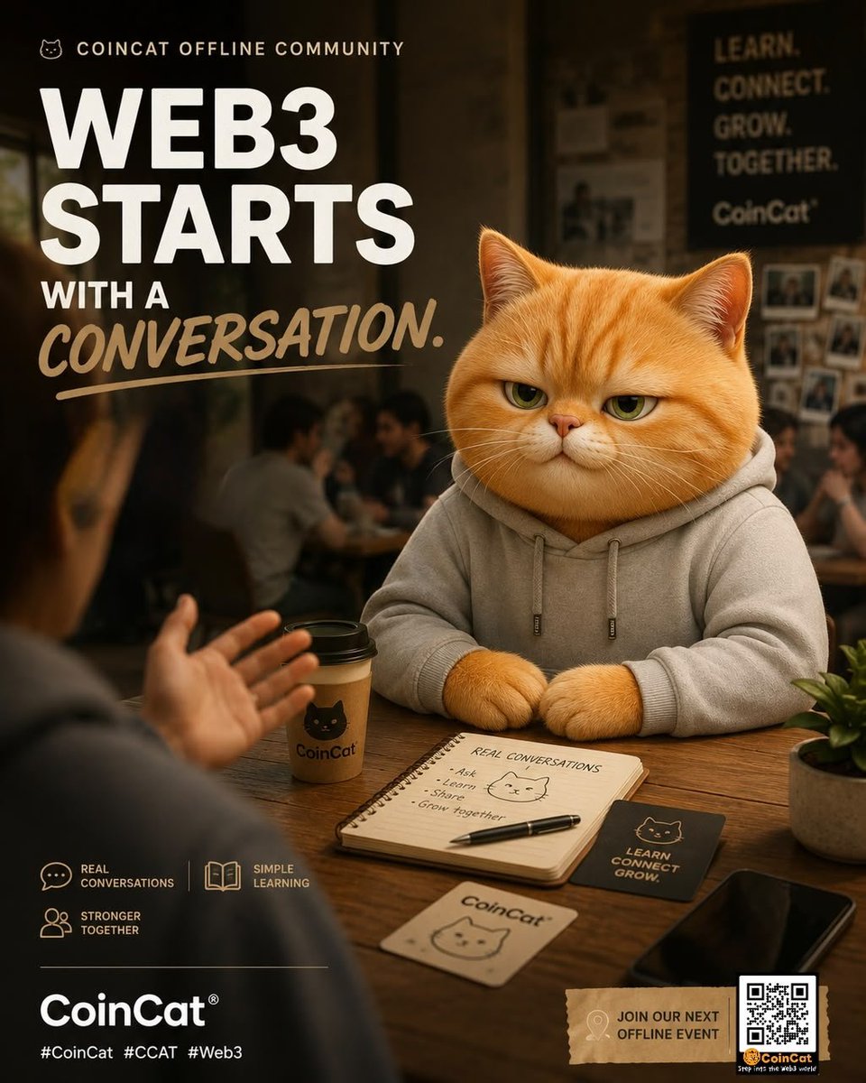 Coincat_Global's tweet photo. Blockchain should not feel far away.
Through our offline events, CoinCat brings Web3 closer through real conversations, simple learning, and community connection.

#CoinCat #CCAT #Web3 https://t.co/jzee3u28cF