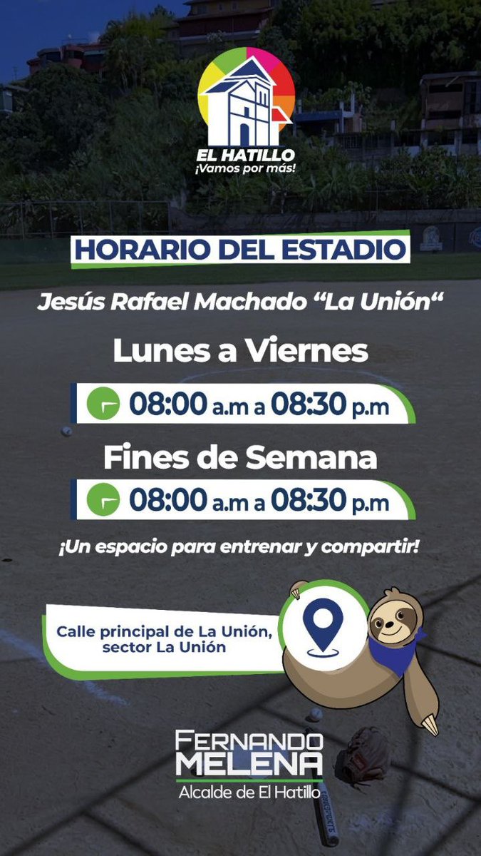 ElHatillo's tweet photo. Disfruta de nuestros espacios deportivos ⚽️🏀🏐
Entrena, comparte y diviértete sanamente 🫂✅
¡Vamos por más deporte!💪🏻
#ElHatillo #AlcaldiaElHatillo https://t.co/AmdxJubBHs