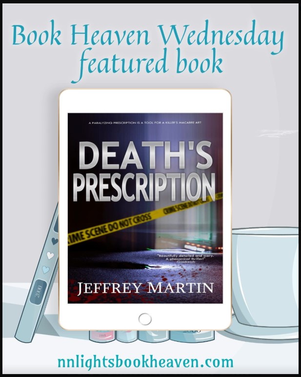 RowanProse's tweet photo. Jeffrey Martin's new mystery, DEATH'S PRESRIPTION, is a Book Pick! Go see!
https://t.co/puQlDFbdxY
👀
#nnlbh @LCALLING #mystery #serialkiller #bookpick #bookblog #bookfeature #BookRecommendation https://t.co/SMJ1d5d6N7