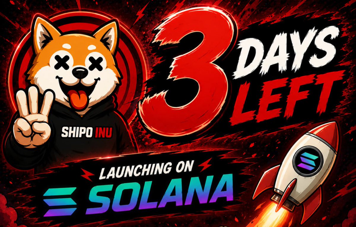 ShipoInu's tweet photo. 🚀 3 DAYS LEFT UNTIL LAUNCH ON SOLANA! 🐕

The countdown is officially on.

In just 3 days, SHIPO INU will make its debut on Solana.

The community is growing, the hype is building, and launch day is getting closer.

📅 Launch Date: 31st July
⏰ Time: 3:00 PM UTC

Official CA:
HgWkzy6BoKKwyi7KFPoxwGhmibXBkEhhvNfLxGvhpump

Save the official contract, prepare your wallet, and have your SOL ready.

Don't miss the launch.

See you in 3 days. 🚀🔥