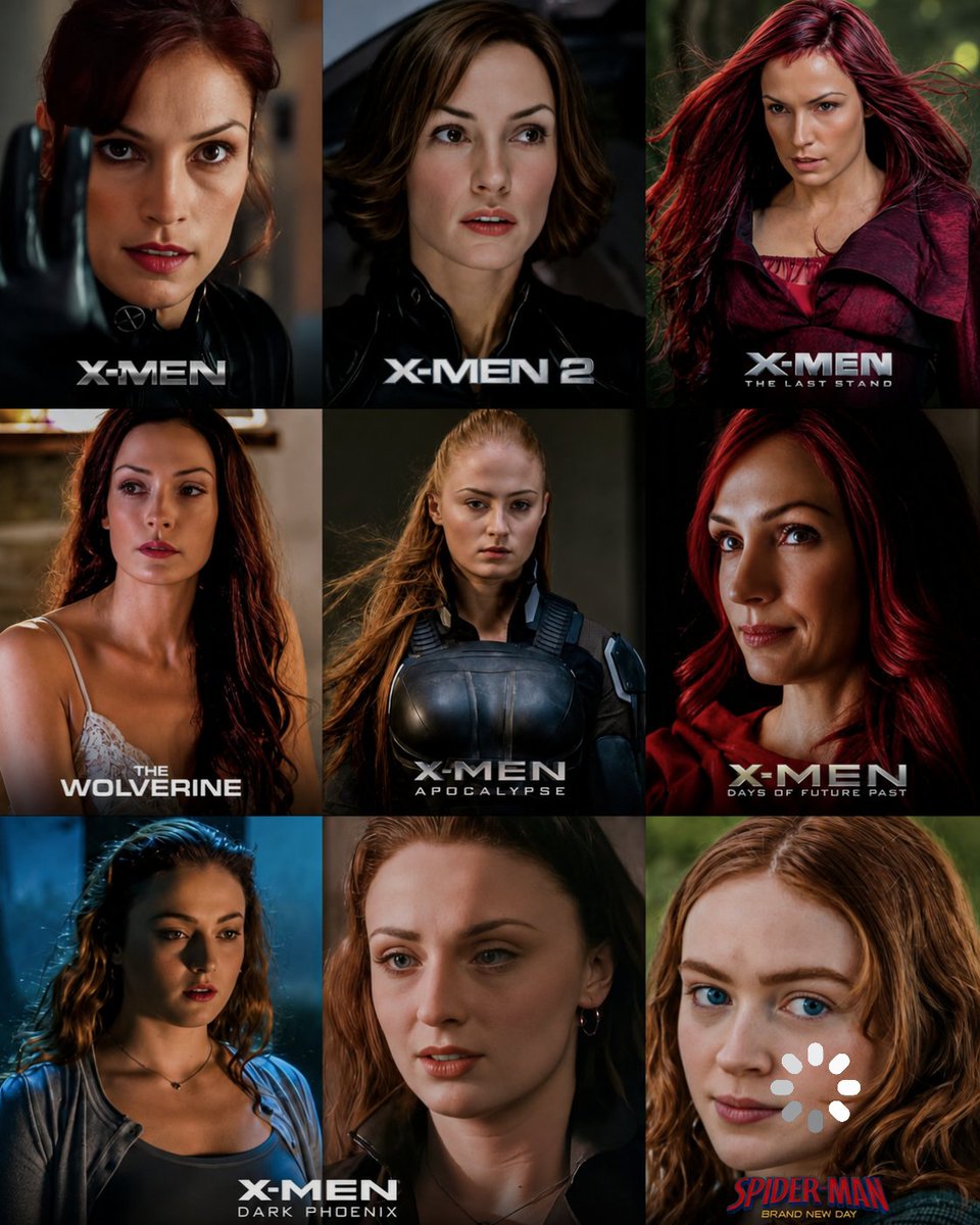TheCineprism's tweet photo. The evolution of Jean Grey. https://t.co/d8H1wLvYZz