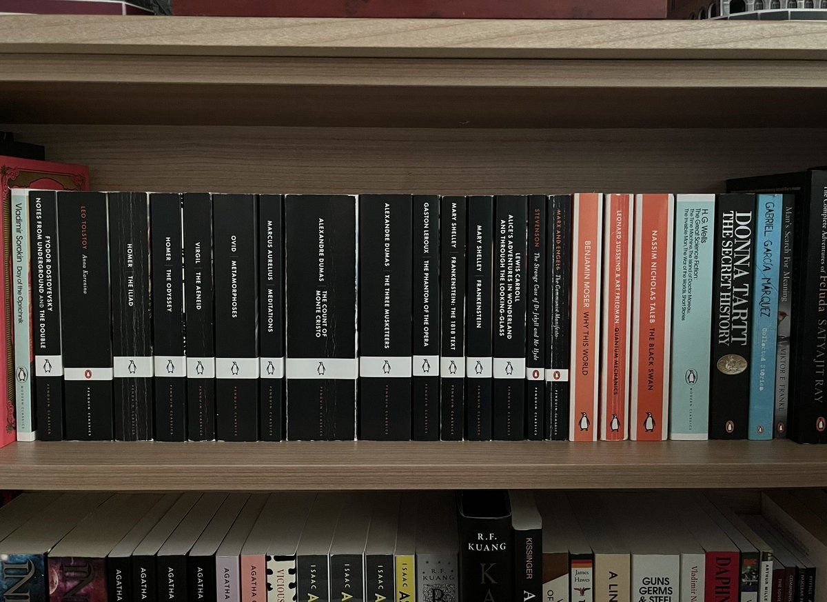 eigensash's tweet photo. You’re telling me a penguin wrote all these books https://t.co/1eN6QgqDvN
