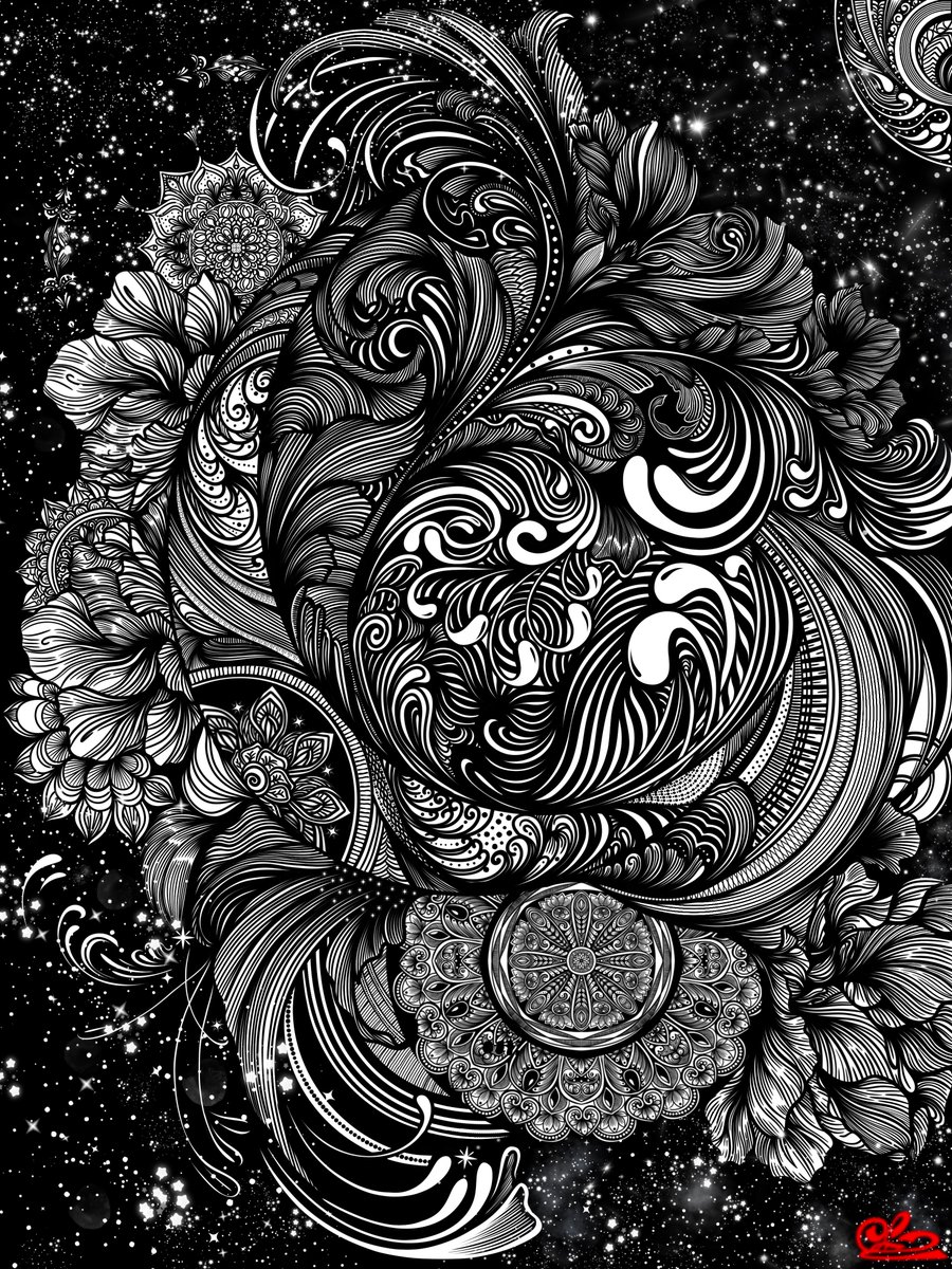 AnnaLZubarev's tweet photo. GM, Fam! 

Allow me to introduce my newest artwork,

"Moonlit Passage." 🌙🪬

Many of you know how much I love creating crescent moons. They have become a recurring symbol throughout my artistic journey, each one carrying its own story.

This crescent marks the beginning of a new chapter.

To me, it represents a portal, not to another place, but to another version of ourselves. A reminder that the greatest journeys don't begin by stepping into the unknown. They begin the moment we choose to move beyond our own limitations.

The mandala became its quiet counterpart, symbolizing balance, growth, and the invisible order that reveals itself only when we learn to trust the process.

Every line in this composition was drawn intuitively, allowing the artwork to unfold naturally, one stroke at a time.

✨ A new drop is coming soon. 👀

Until then, have a beautiful day, and don't be afraid to step beyond your own portal. 🖤