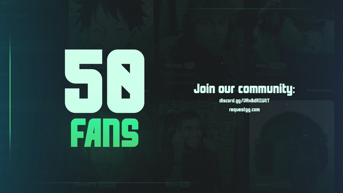 playrequestgg's tweet photo. 50 Fans signed up after a week of RequestGG! Thank you and stay tuned for more to come 👀 https://t.co/vZ2J02hZSv
