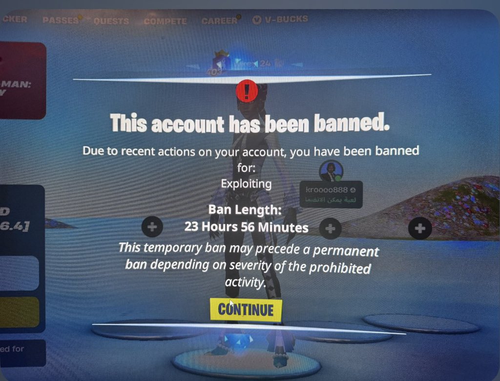 R3DFNN's tweet photo. Got banned for no reason disqualified from grands for no reason 
@Not_boter @FNCompetitive https://t.co/G4uqlOvt8w