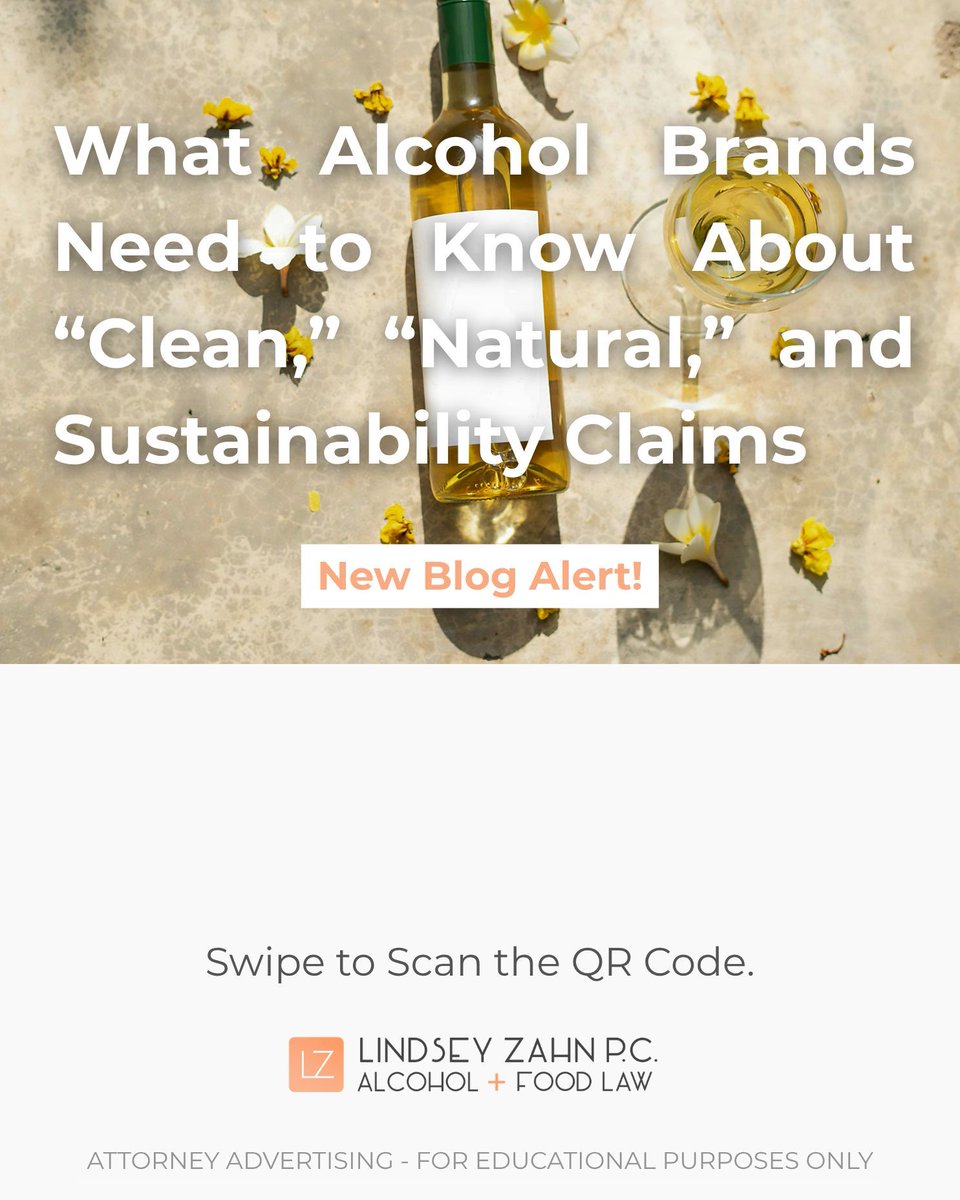 LindseyAZahn's tweet photo. Using "clean," "natural," and other types of sustainability claims on alcohol beverage labels can carry legal and regulatory risks. Read our latest blog post to learn more! 🍾🍺🥃🤔

https://t.co/IX45wlOuW4 

#AlcoholBeverage #SustainabilityClaims https://t.co/JAH8L465hv