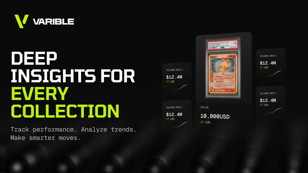 rarifoundation's tweet photo. Congrats to @rarible on the launch of @varibletrends, bringing greater visibility to the tokenized collectibles market.

Which franchise would you love to see tokenized next?

One interesting takeaway from the data:

The top 5 IPs on VARIBLE are:

@Pokemon
@OnePieceAnime
@moonbirds
@yugioh
@NBA 

The leading platforms where collectors are acquiring these tokenized collectibles include:

@Collector_Crypt
@Courtyard_io
@phygitals
@Beezie