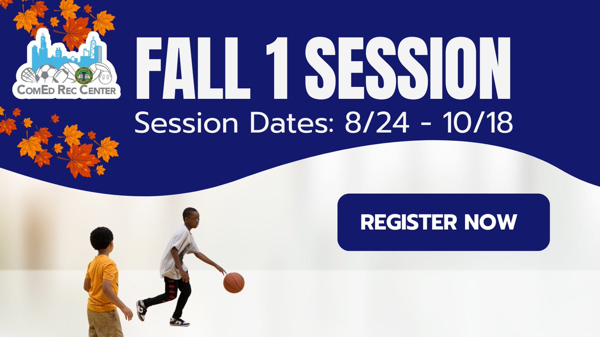 ComEdRecCenter's tweet photo. Registration is Now Open for our Fall 1 Session at ComEd Rec Center! 🍂 View our programs and register here: https://t.co/0fSOp3g0Wh https://t.co/TmTh4vECzs