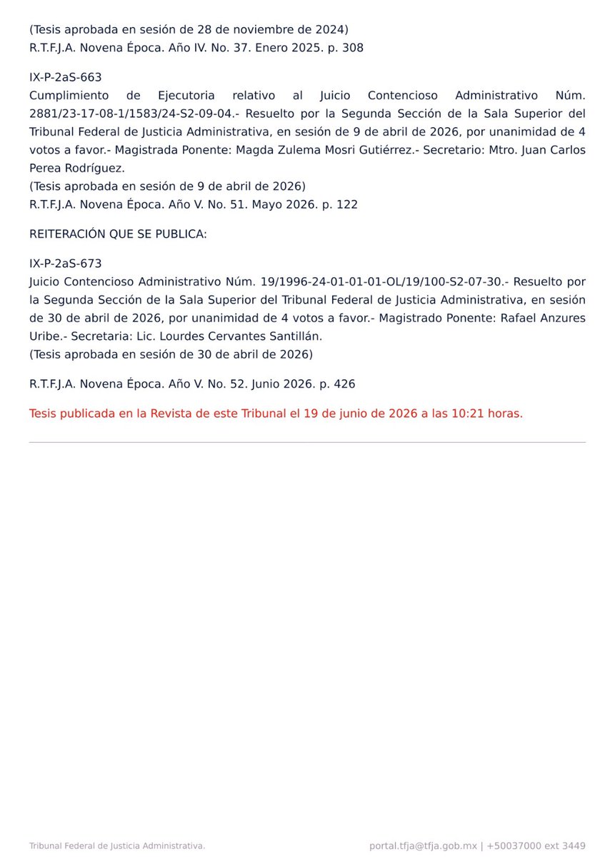 SergioEsquerra's tweet photo. 🚨 Importante criterio del TFJA sobre materialidad de operaciones
Tesis IX-P-2aS-673 (2ª Sección):
Para acreditar la materialidad de las operaciones observadas por la autoridad, NO basta con una prueba pericial contable que solo demuestre el registro en la contabilidad.
Conforme a los arts. 28 CFF y 29 de su Reglamento, los registros deben estar respaldados por documentación comprobatoria que demuestre la real materialización de los hechos.
Si el peritaje solo acredita el asiento contable, es insuficiente.