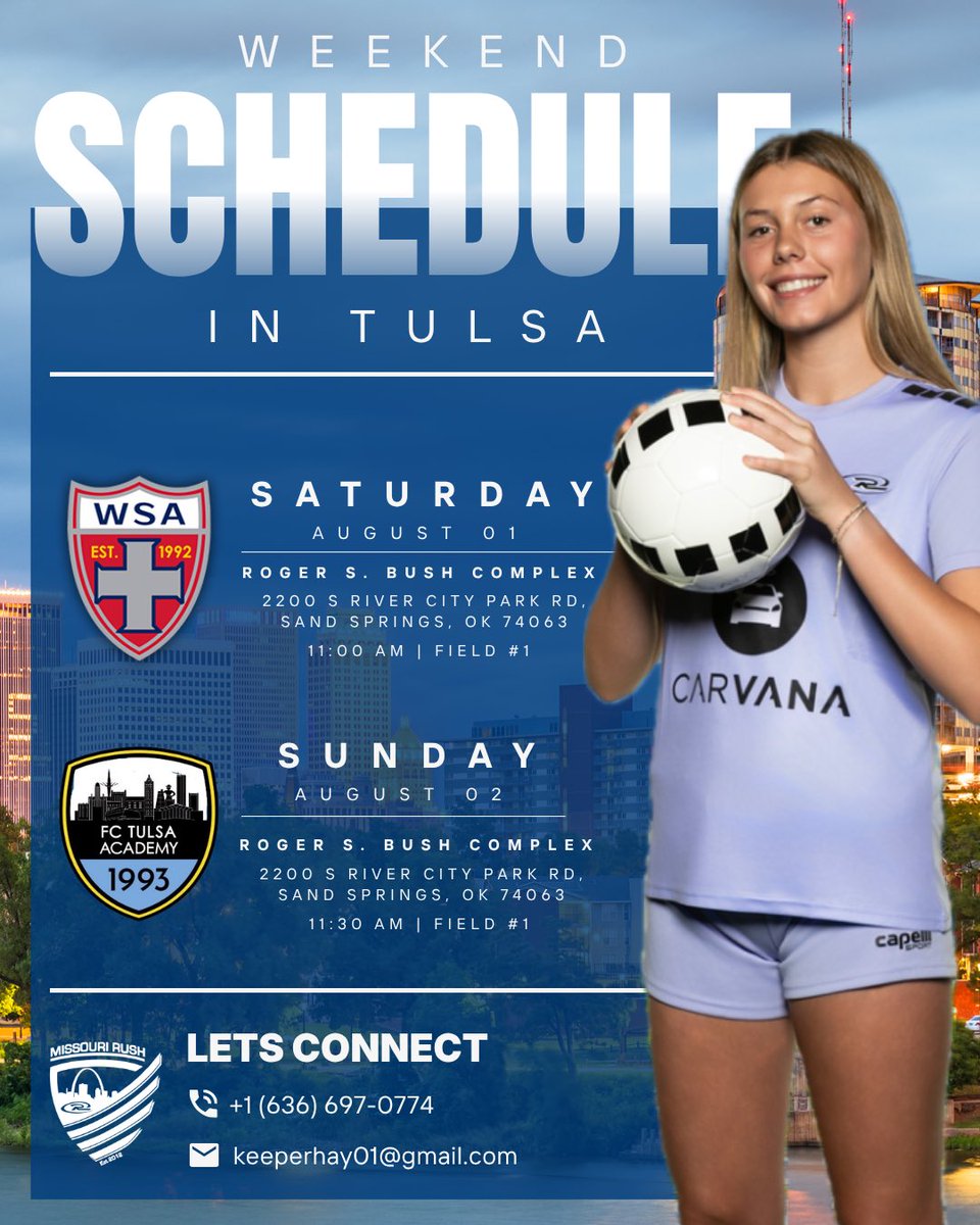 HayKeeper_1's tweet photo. Come see me and my teammates in Tulsa this weekend for a round of friendlies. 

And feel free to contact me or club coaches Jason (jwyland@morushsoccer.com), Chris (csellers@morushsoccer.com) or Mackenzie (mcaldwell@morushsoccer.com). My high school coach Leanne Sanders (lsanders@fz.k12.mo.us). Or my private keeper trainer Tomas Gomez (gatewaycitygoalkeeping@gmail.com)

@ImYouthSoccer @PrepSoccer @MoRushECNL @FZS_Soccer @TulsaWSoccer @ORUWSoccer @ou_soccer @CowgirlFC @TheSoccerWire @SocAddicts @TopDrawerSoccer @tomas_gomez_18 #gatewaycitygoalkeeping #ncaarecruit #womenssoccer #keeper