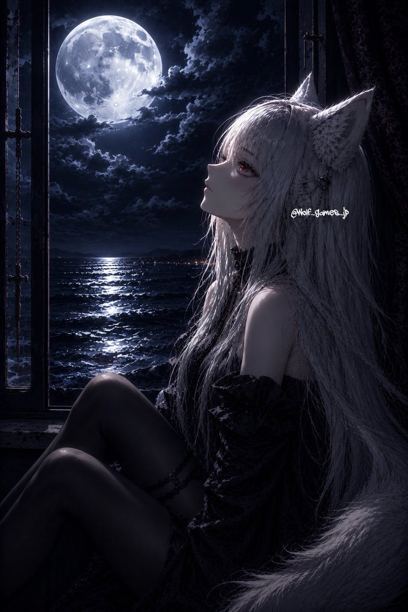 uruneeee_jp's tweet photo. 🌕🐺

#うるねぇ🎨 https://t.co/JY4evEdQAU