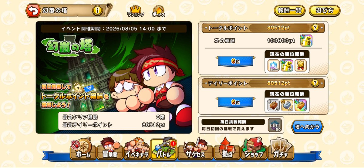 guratant's tweet photo. 初日はここまででした
みんな魔導士でやってるぽい？列攻撃の剣士でどこまで耐えれるか:( ;˙꒳˙;):
#パワアド https://t.co/piosFh2jmt
