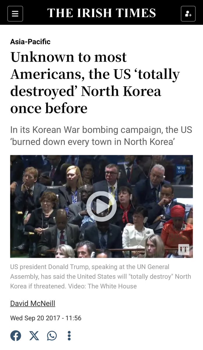 AmirAminiMD's tweet photo. Have you ever been to Libya or Afghanistan, to Cambodia or Vietnam?
Have you ever visited Iraq or Yemen?

Have YOU ever been to North Korea, where the US killed 20% of the population?

20%.

Do you even begin to understand the terror and horrors the US has brought upon the world? https://t.co/d5c7rtIzqk