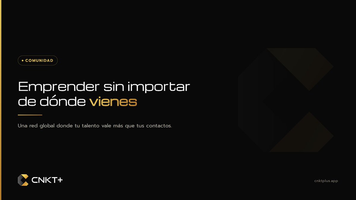 CNKTplus's tweet photo. Emprender no debería depender de dónde naciste ni de a quién conoces.

CNKT+ abre la puerta a una red global donde tu talento vale más que tus contactos. Aquí solo importa tu capacidad para construir y tus ganas de avanzar. https://t.co/oAzU0OnHxa