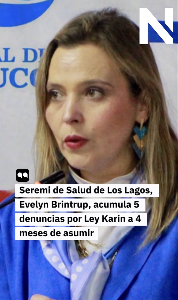 N_PrensaCL's tweet photo. 1/ 🚨 Evelyn Brintrup, seremi de Salud de Los Lagos, acumula 5 denuncias por Ley Karin a solo 4 meses de asumir. Todas presentadas por funcionarias. Abrimos 🧵 https://t.co/r4UMc4i9ja