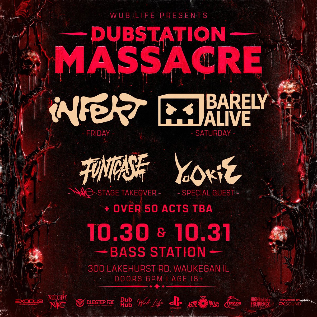 DubstepFbi's tweet photo. PHASE 1 OF THE DUBSTATION MASSACRE LINEUP IS HERE! https://t.co/2iRNf72pzp